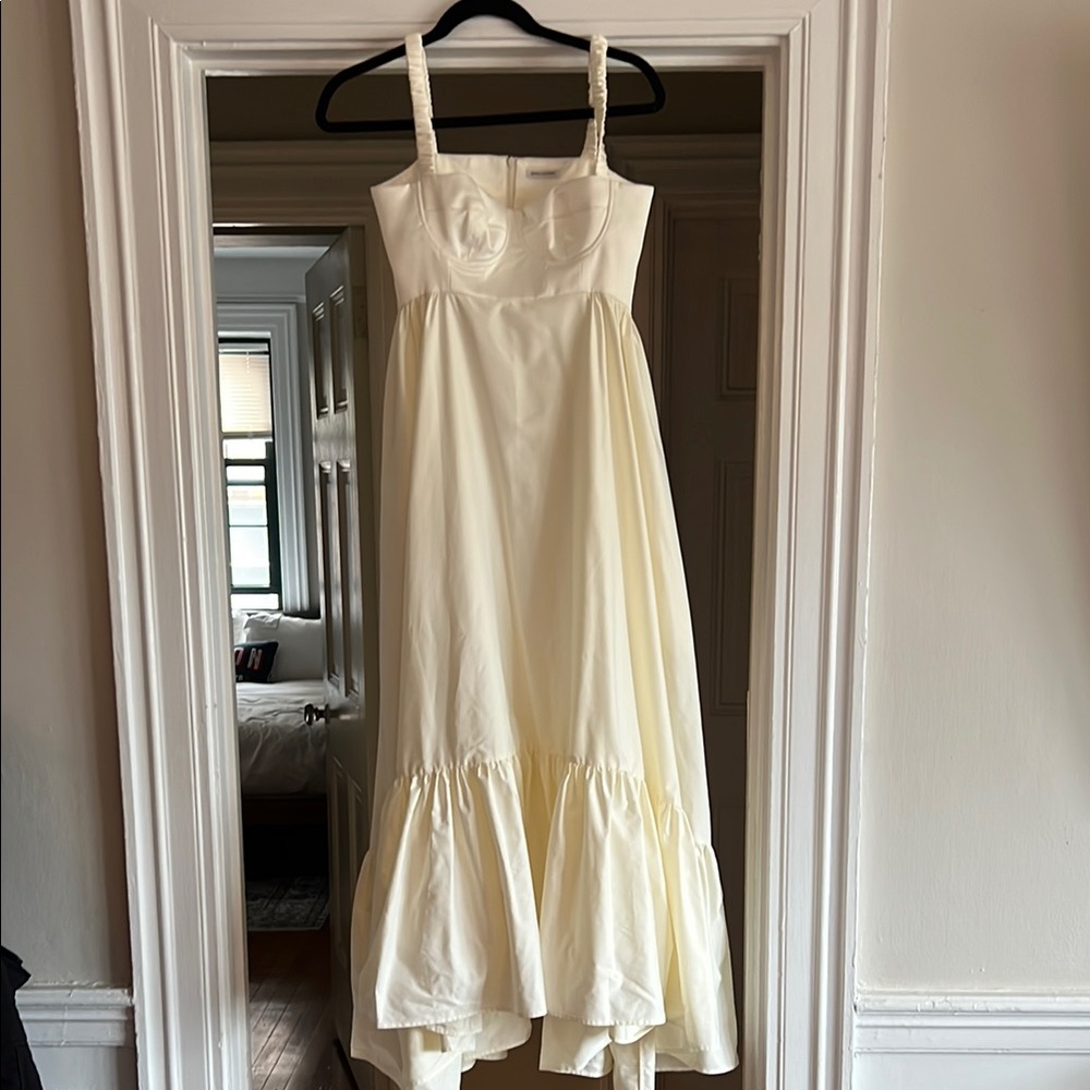Anna October Cream Maxi Sundress Square Neck